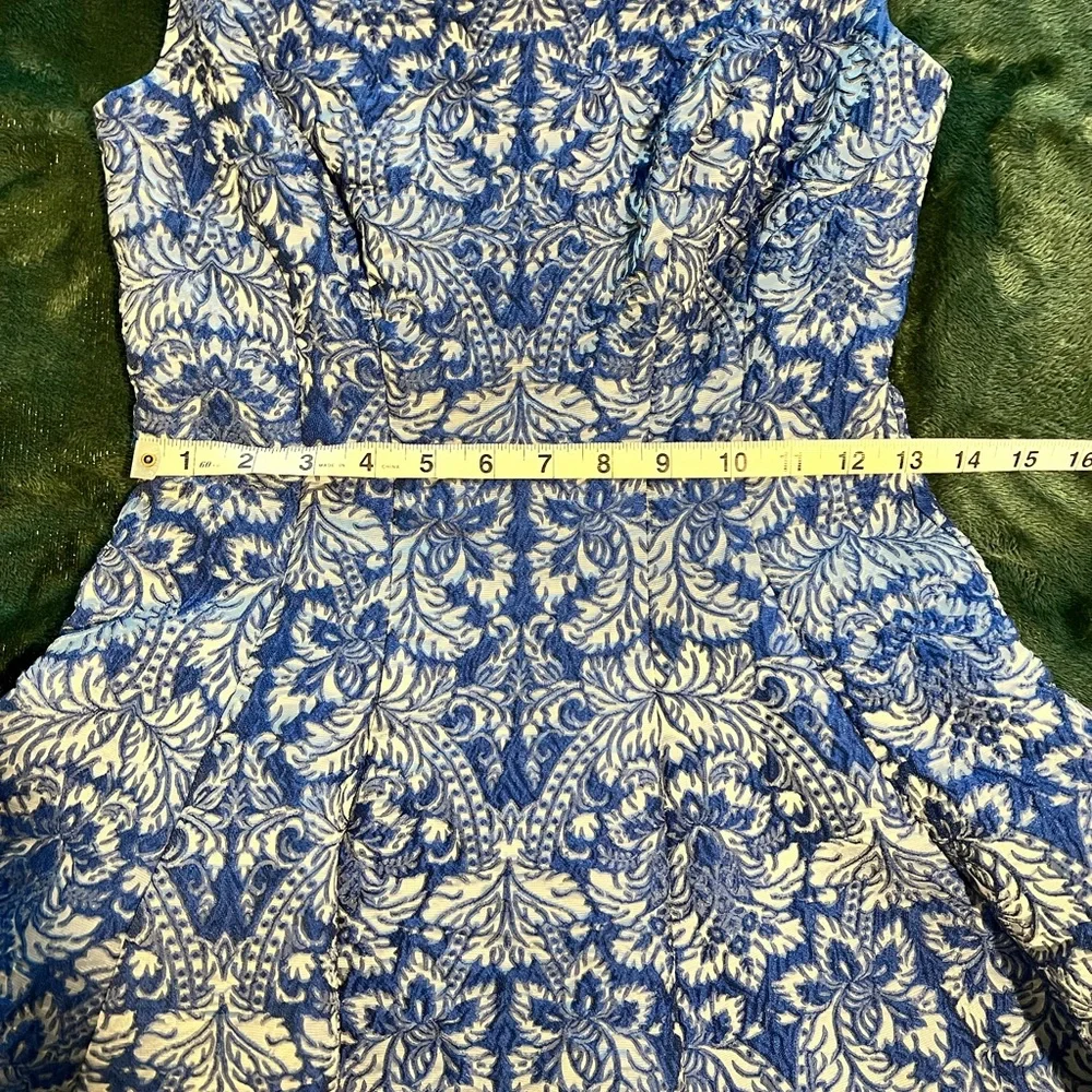 Betsey Johnson blue baroque jacquard cocktail dress - Picture 7 of 8